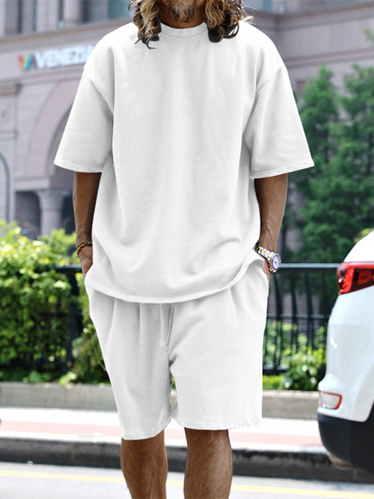 Men’s Solid Color Lounge Set with Pocket Shorts, Shop the Look, 8 Colors