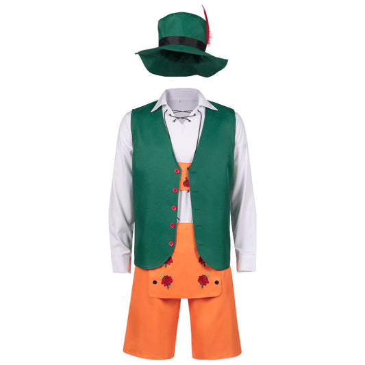 Boys' Halloween carnival outfit German Oktoberfest costume split size suspenders suit, 1 pattern