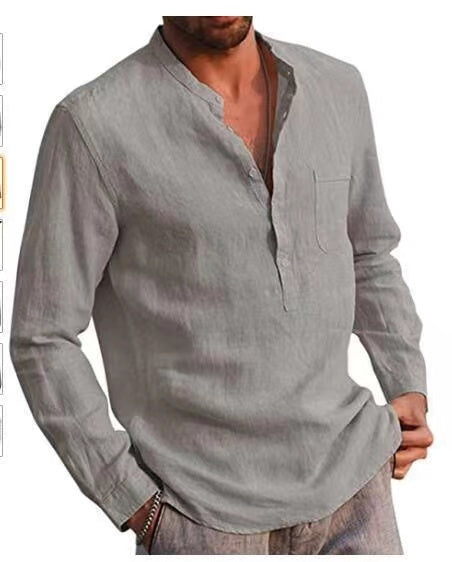 Men's Casual Dress Shirt Button Down Shirts Long-Sleeve Work Shirt Spread Collar Tops, 7 colors