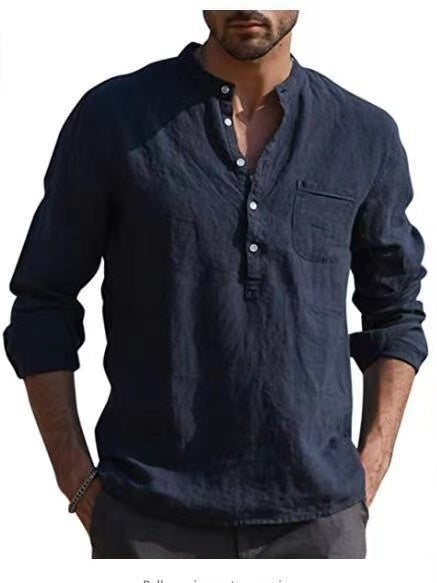 Men's Casual Dress Shirt Button Down Shirts Long-Sleeve Work Shirt Spread Collar Tops, 7 colors