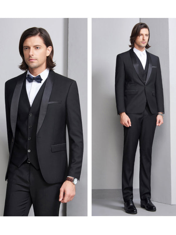 Men's Slim Business Three Piece Suit, 1 color