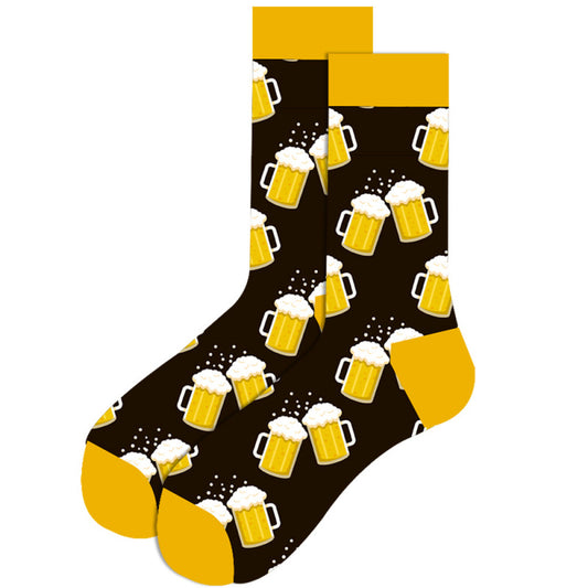 Men's Beer Cartoon Funny Pattern Stockings