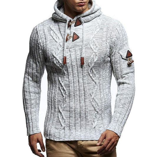 Men's casual pullover warm long sleeve sweater, 4 colors