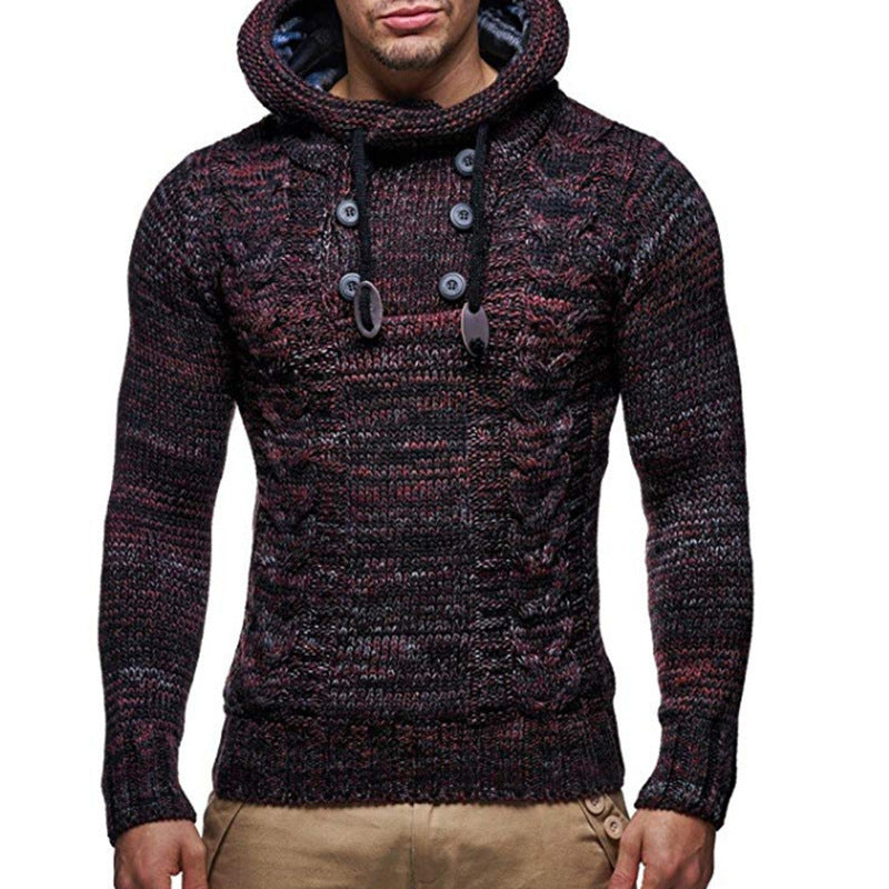 Men's casual pullover warm long sleeve sweater, 4 colors