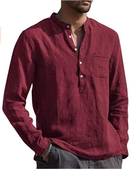 Men's Casual Dress Shirt Button Down Shirts Long-Sleeve Work Shirt Spread Collar Tops, 7 colors