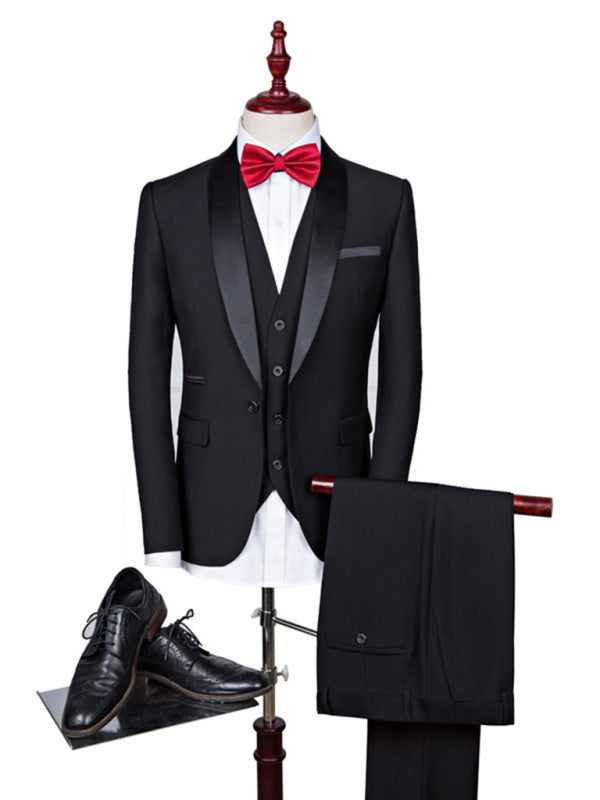 Men's Slim Business Three Piece Suit, 1 color