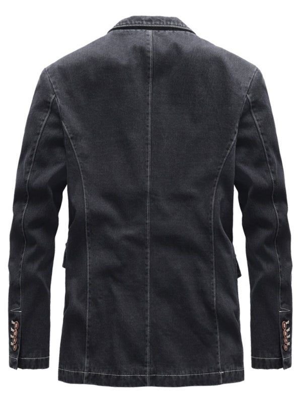 Men's Casual Loose Denim Multi-pocket Suit Jacket, 2 colors