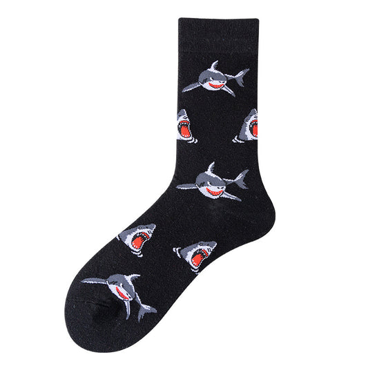 Men's shark cartoon funny pattern stockings