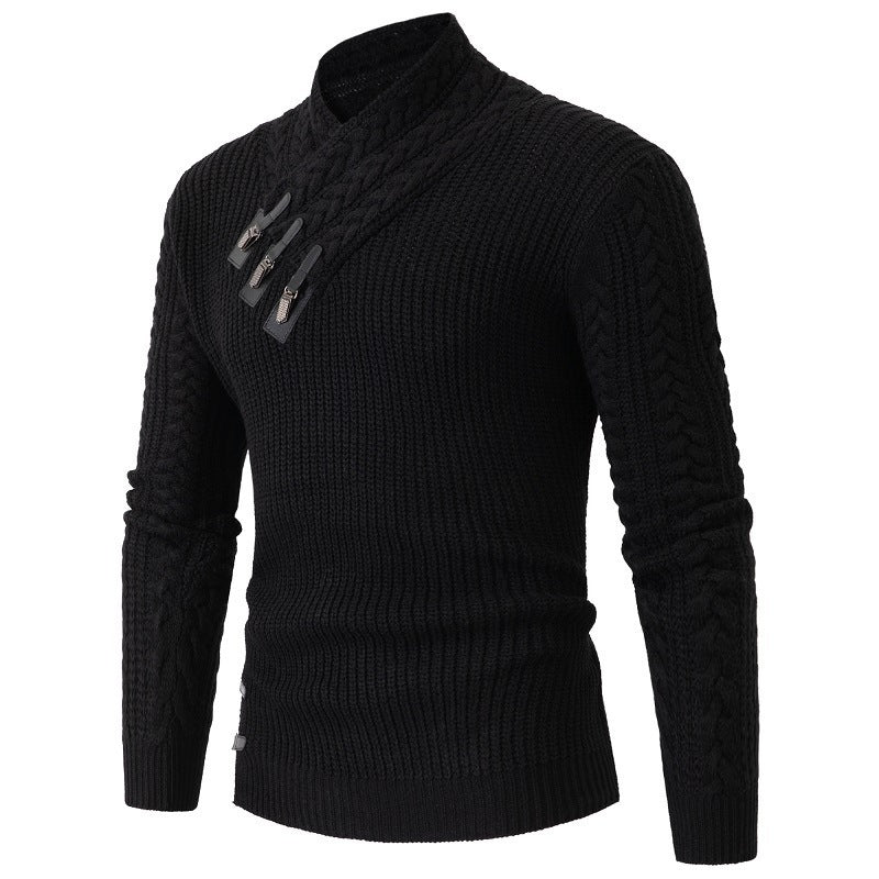 Men's casual pullover warm long sleeve sweater, 4 colors