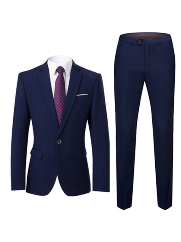 Men's Slim Fit Business Two Piece Suit, 2 colors