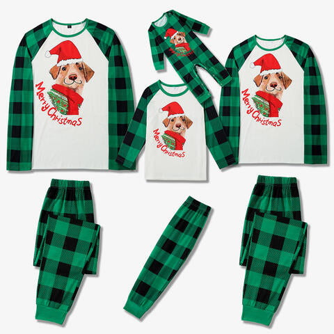Men MERRY CHRISTMAS Graphic Top and Plaid Pants Set Loungewer