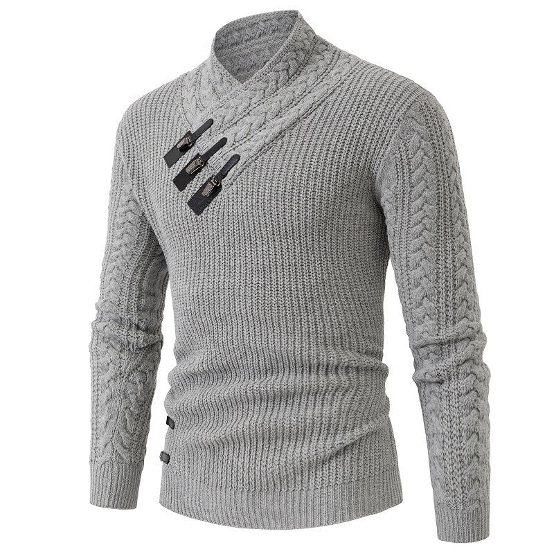 Men's casual pullover warm long sleeve sweater, 4 colors