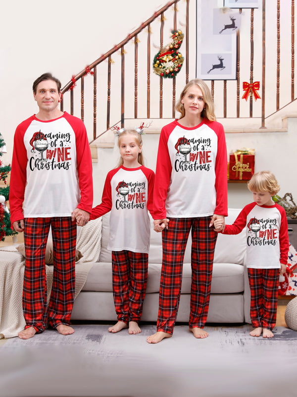 Christmas parent-child printed home pajamas two-piece set, 1 pattern