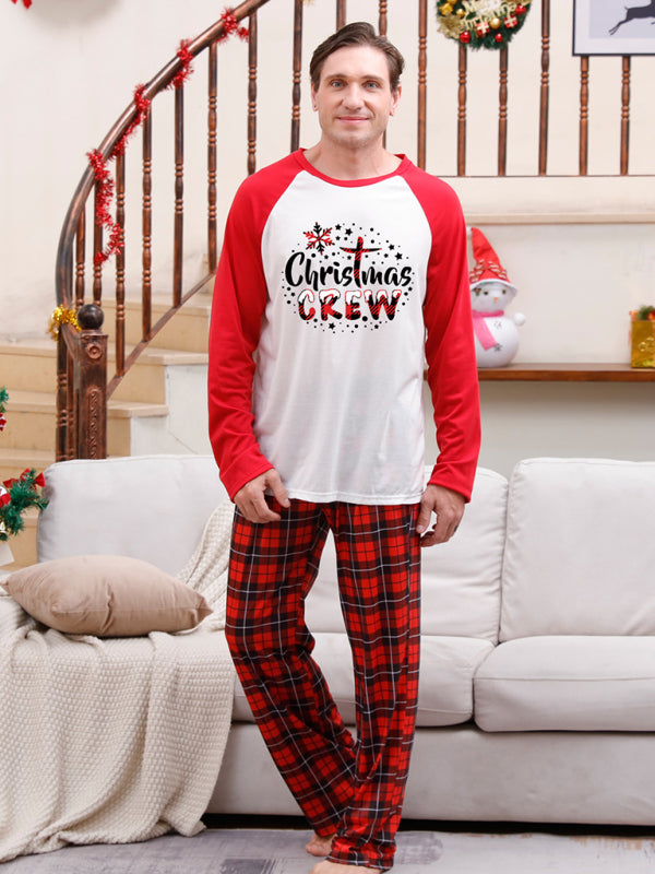 Christmas parent-child printed home pajamas two-piece set, 1 pattern