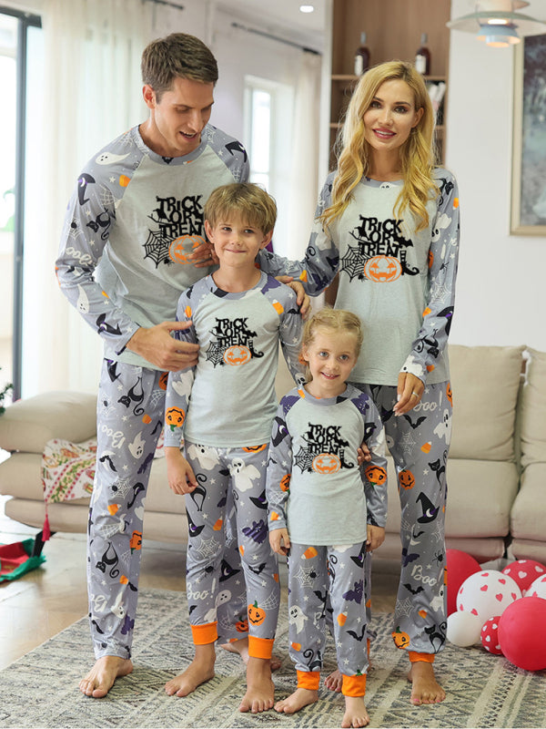 Halloween parent-child printed home pajamas two-piece set, 1 pattern