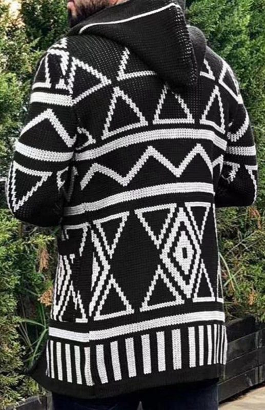 Models Cardigan Sweater In The Long Jacquard Knitwear Jacket
