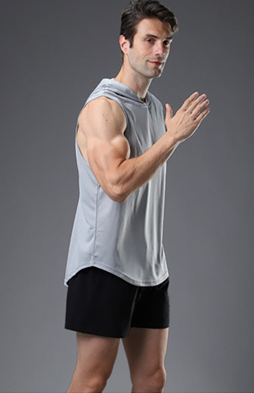 Men's Loose Quick Dry Breathable Vest Sports hood, 3 colors