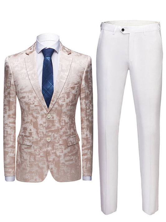 Men's Slim Fit Business Two Piece Suit, 1 color