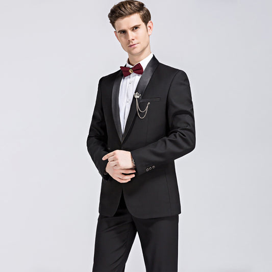 Men's Slim Business Three Piece Suit, 2 colors