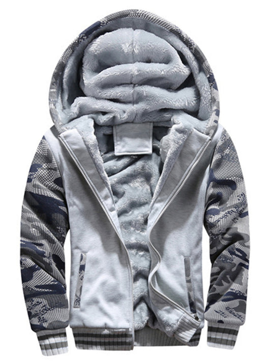 Camouflage sweater men's casual sports cardigan sweater jacket to keep warm, 3 colors