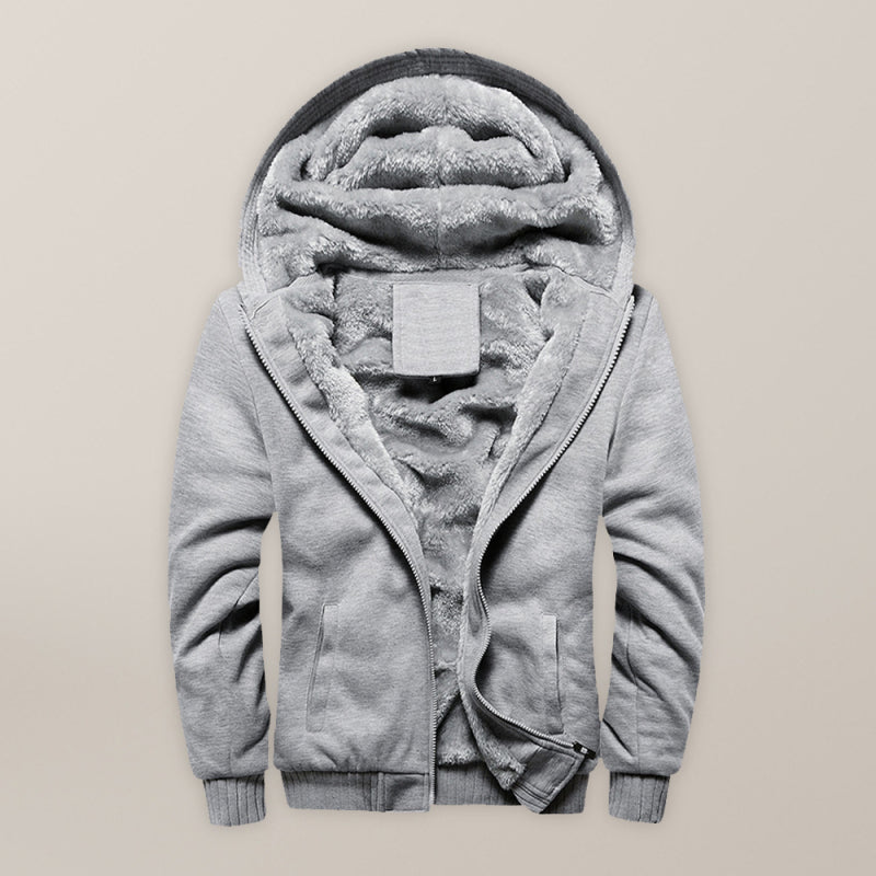 Men’s Faux Fur Lined Zip Up Hoodie, 6 Colors