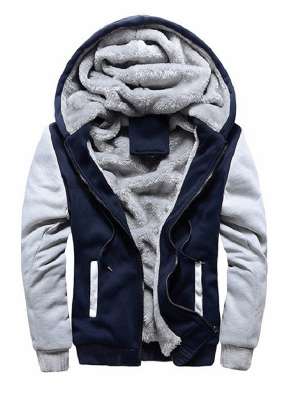 Men’s Faux Fur Lined Zip Up Hoodie, 6 Colors