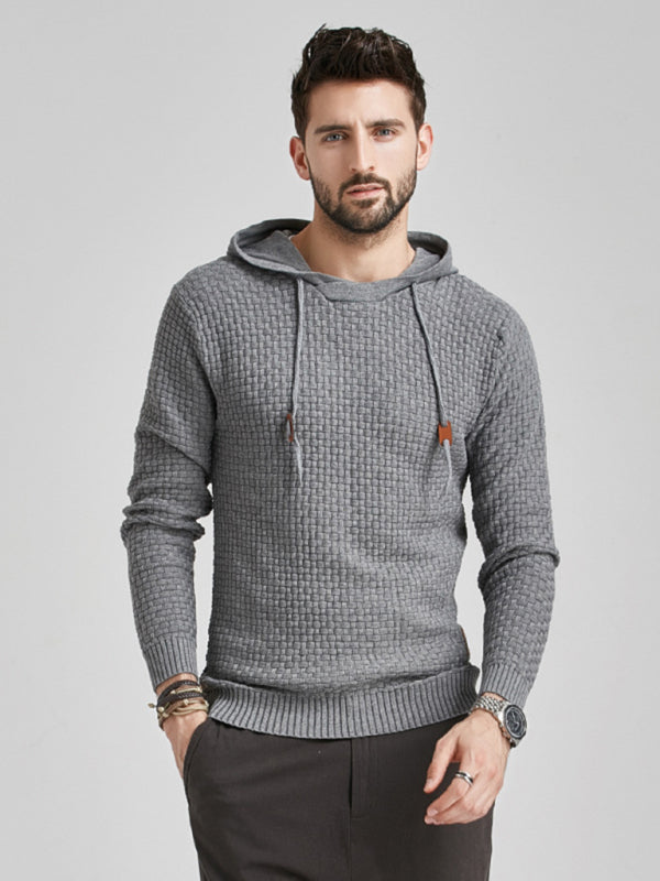 Hooded Pullover Knitwear Sports Casual Men's Sweater, 5 colors