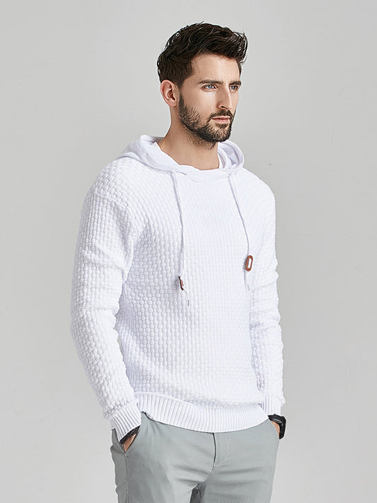 Hooded Pullover Knitwear Sports Casual Men's Sweater, 5 colors