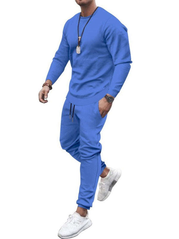 Men's Solid Color Sweatshirt & Sweatpants Two Piece Sets, shop the Look, 9 colors
