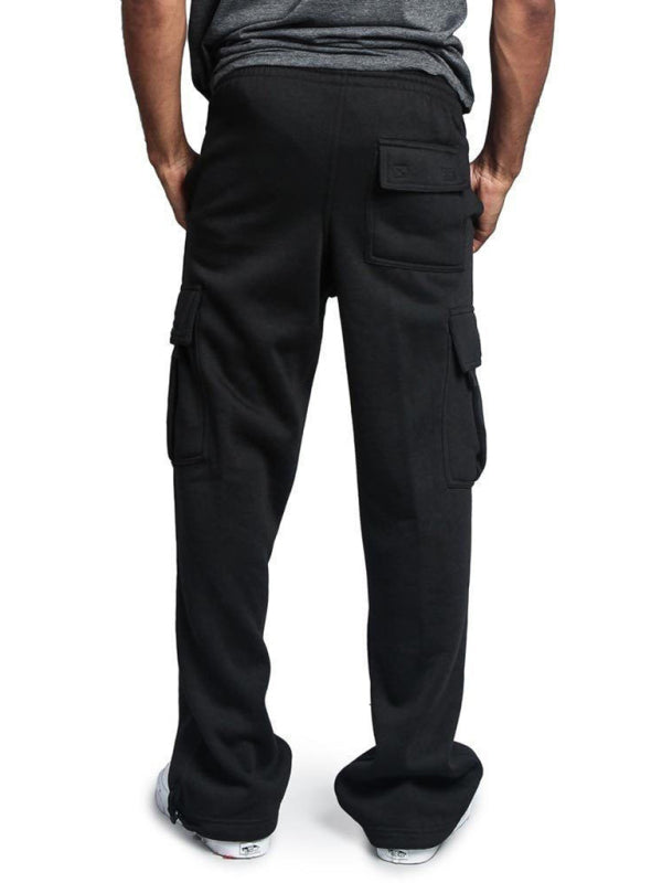 Men's Solid color elastic waist multi-pocket loose fit cargo pants, Shop the Look