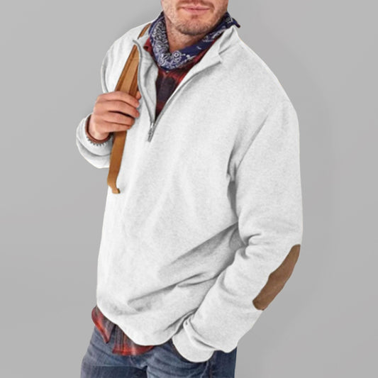 Men's Fashion Casual Half Zipper Loose Pullover Sweatshirt, 4 colors