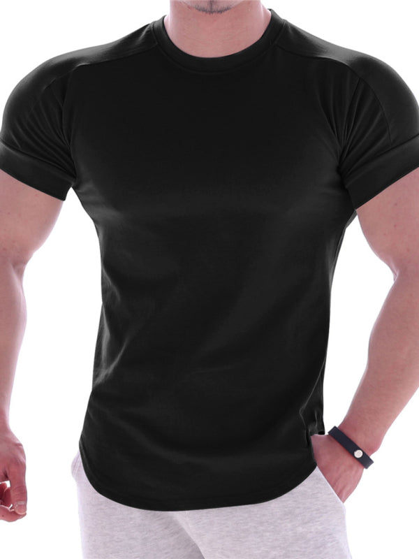 Fitness trendy brand quick-drying round neck elastic short-sleeved tight-fitting sports T-shirt, 13 colors