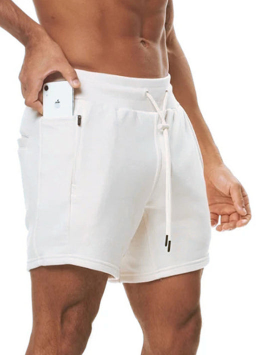 Sports Gym Shorts Men's Multi Pocket Hanging Towel Running Training Pants Cotton, 5 colors