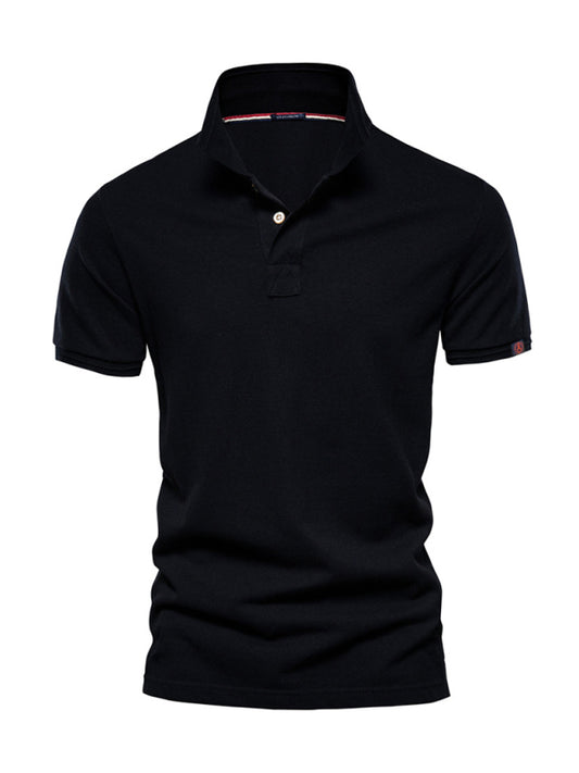 Men’s Short-Sleeve Cotton Polo – Easy Style, Soft Feel, Shop the Look – Black