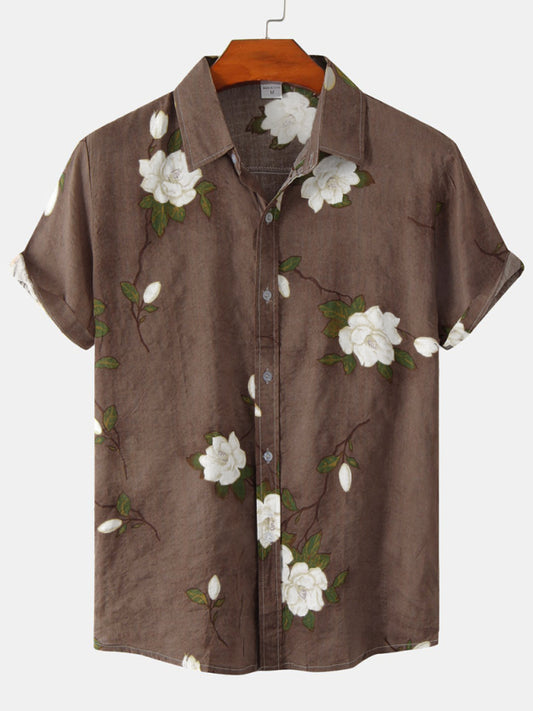 Men's Floral Short Sleeve Shirts Youth  Shirts