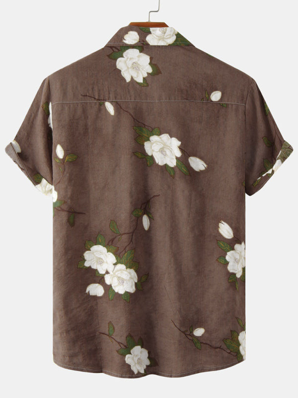 Men's Floral Short Sleeve Shirts Youth  Shirts