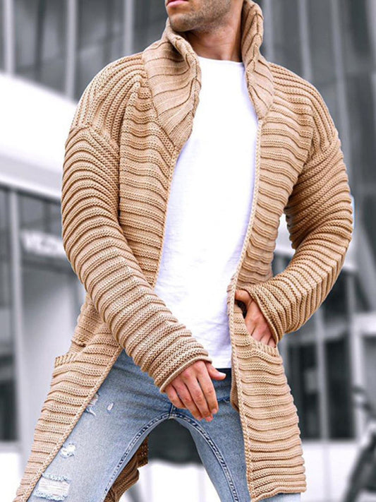 Men's turtleneck long sleeve knitted sweater cardigan, 4 colors
