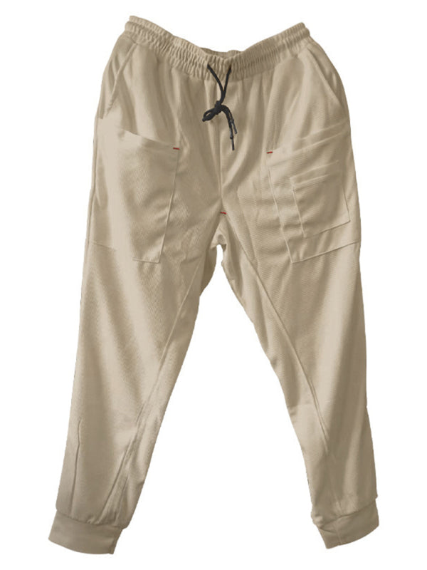 Men's sports pants, loose legged, multi-pocket casual trousers