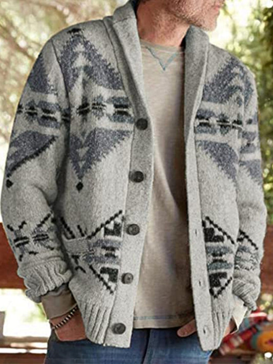 Men's  jacquard sweater button cardigan sweater