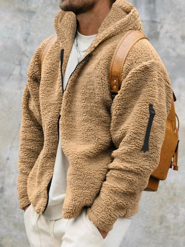 Men's warm jacket, loose hooded casual jacket, 4 colors