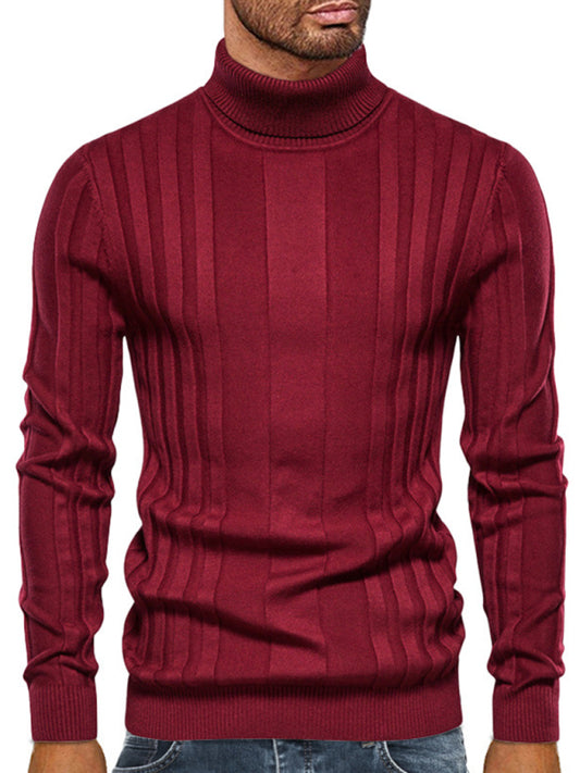 Men's casual knitted basic base pullover turtleneck sweater