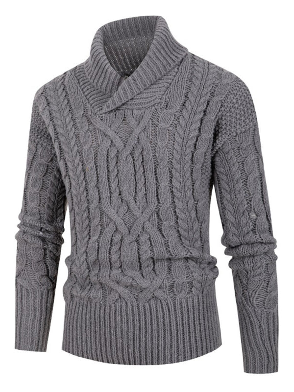 Men’s Thick Twist Pullover Sweater, 2 colors
