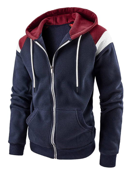 Men's Color Block Contrast Fashion Sweatshirt Casual Sports Top, 4 colors