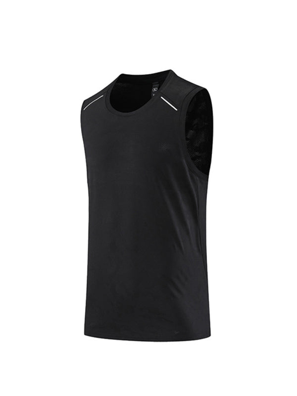 Men's loose round neck breathable and quick-drying running sports vest, 5 colors