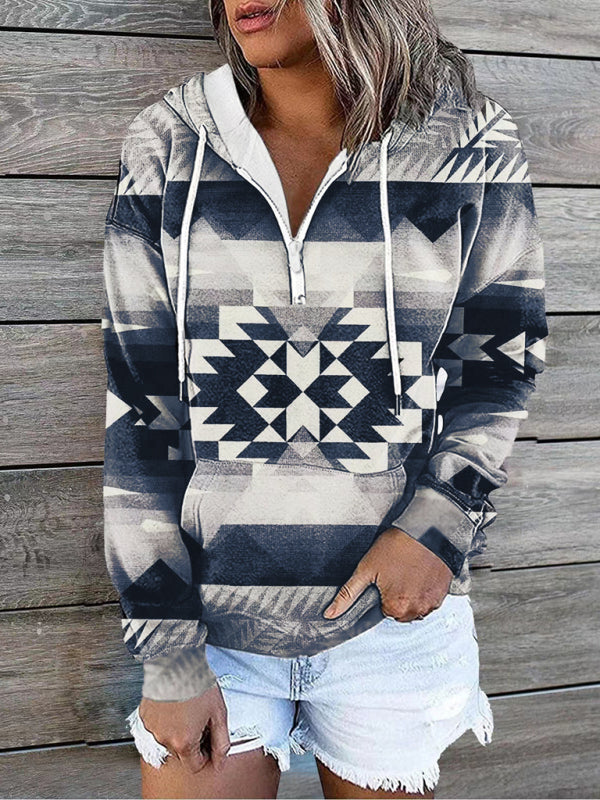 New ethnic tribal print hooded sweater jacket top, 11 patterns/Colors