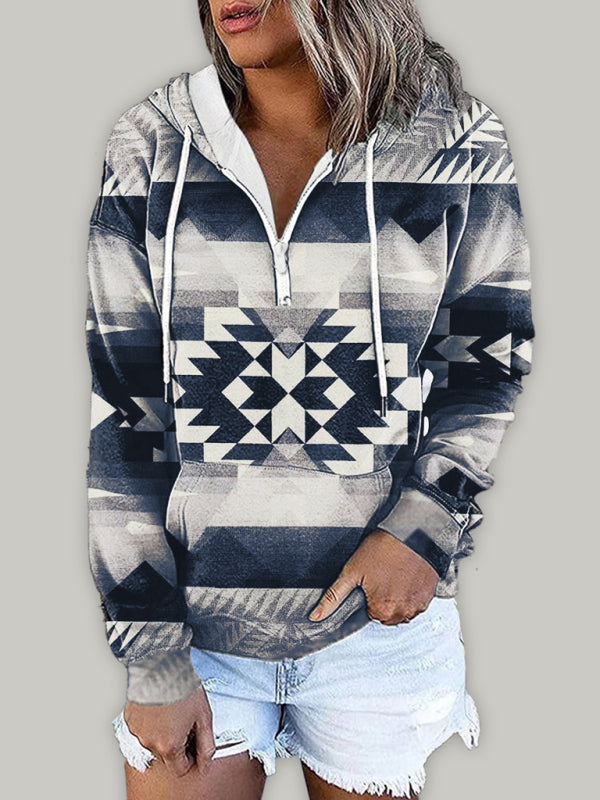New ethnic tribal print hooded sweater jacket top, 11 patterns/Colors