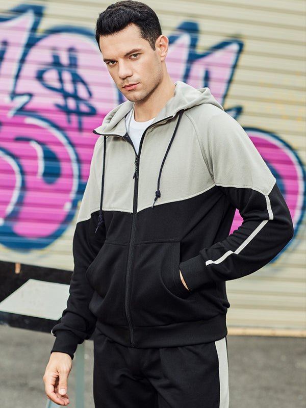 ChatGPT said: Men’s Colorblock Hooded Zip Tracksuit Shop the Look, – 4 Color Combinations