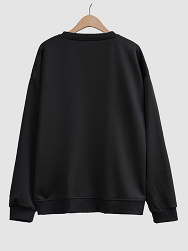 Love Letter Printed Sweatshirt, Color Black and Charcoal