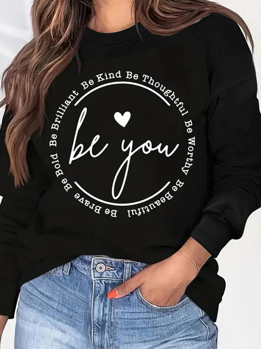 Love Letter Printed Sweatshirt, Color Black and Charcoal
