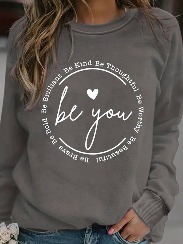 Love Letter Printed Sweatshirt, Color Black and Charcoal